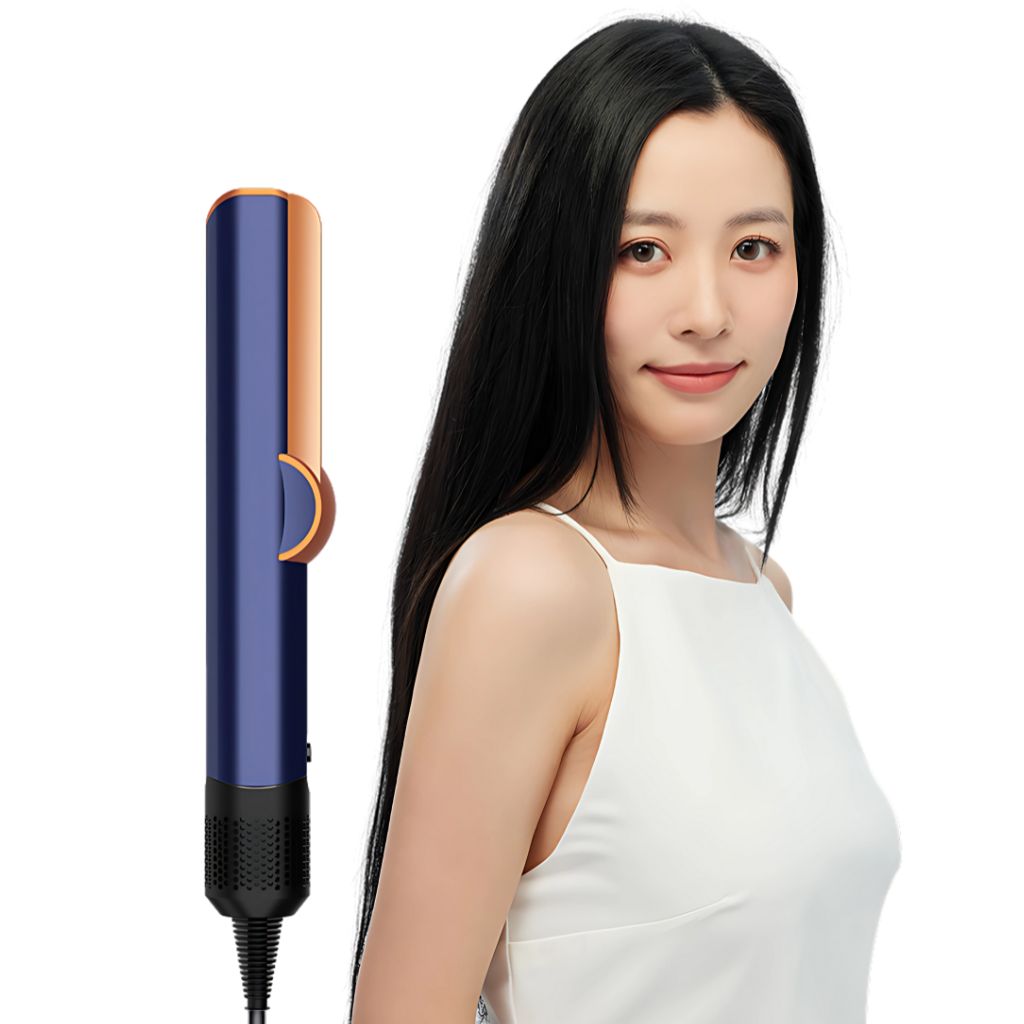 Wet-to-dry hair styler with advanced airflow technology, no heat damage, smooth and shiny results, one-step drying and straightening