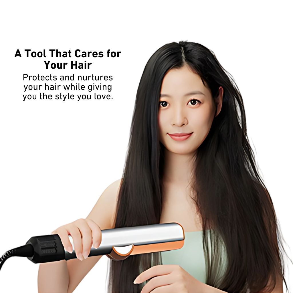 Wet-to-dry hair styler with advanced airflow technology, no heat damage, smooth and shiny results, one-step drying and straightening