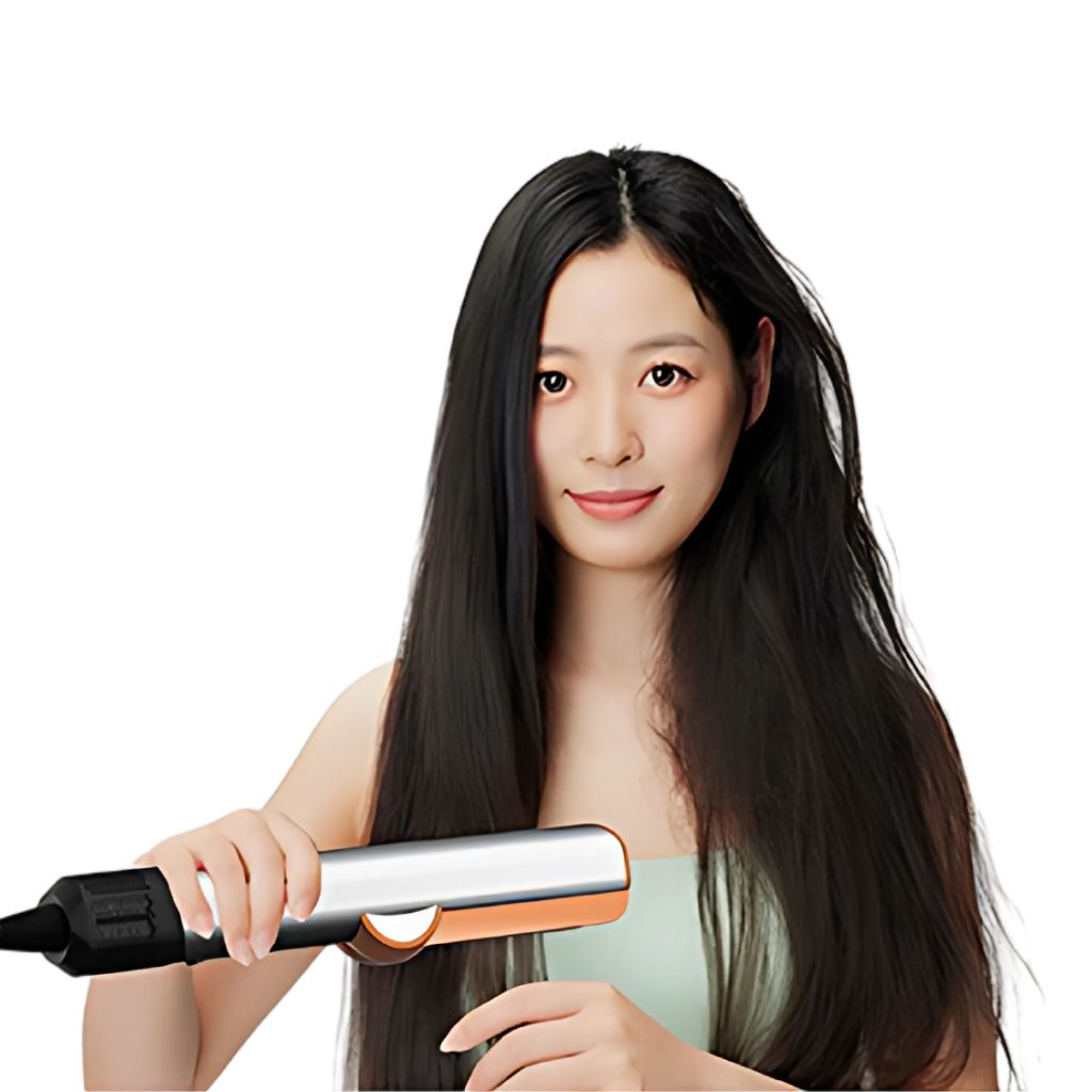 Wet-to-dry hair styler with advanced airflow technology, no heat damage, smooth and shiny results, one-step drying and straightening