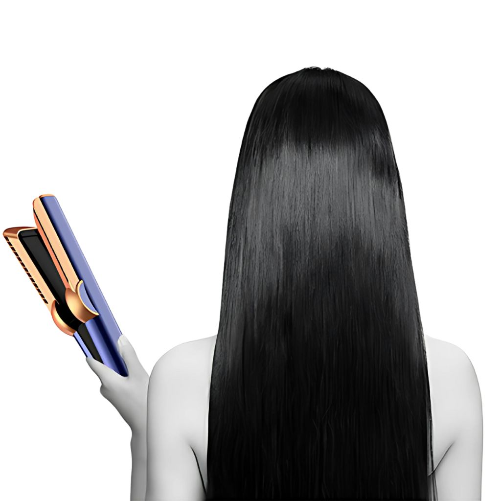 Wet-to-dry hair styler with advanced airflow technology, no heat damage, smooth and shiny results, one-step drying and straightening